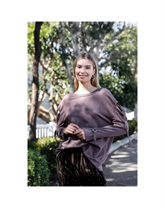 Свитер с длинными рукавами и вырезом, цвет cocoa Fashnzfab