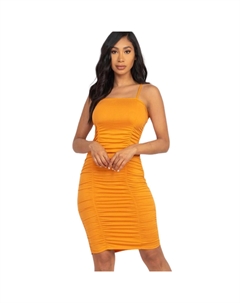 Мини-платье с двойной сборкой спереди и сборкой сзади, цвет tomato cream Fashnzfab