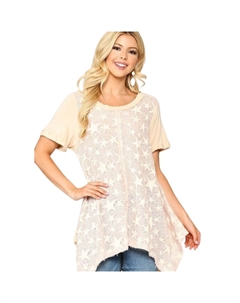 Туника из смешанного трикотажного материала со звездным узором и подолом Shark Bite, розовый Fashnzfab