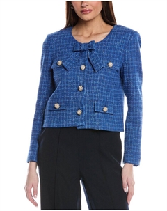 Woven Knit Куртка с рукавами-браслетами, синий St. john