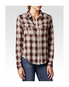 Рубашка Mya с длинными рукавами и застежкой на пуговицы в клетку коричневого цвета Paige