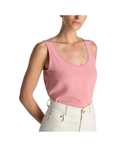 Женский пуловер без рукавов с круглым вырезом, розовый St. john