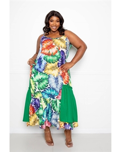Платье Splice Tropical, цвет multi/green Fashnzfab