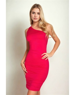 Женское сексуальное однотонное облегающее платье миди с оборками на одно плечо, цвет innuendo Fashnzfab