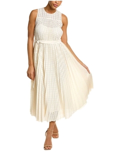 Платье миди с плиссировкой BOSS, белый Hugo boss