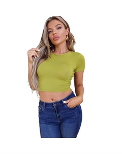 Топ с короткими рукавами и круглым вырезом, перекрещивающийся с завязками, цвет tea leaf Fashnzfab