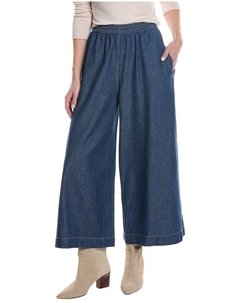 Широкие брюки со сборками на талии, надеваемые через голову, синий Vince camuto