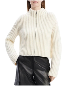 Кардиган из смеси шерсти и кашемира на молнии, бежевый Theory