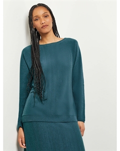 Кашемировая туника с текстурной полоской и вырезом «лодочка», цвет marine teal Misook