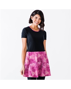 Женское винтажное платье для плавания с коротким рукавом, цвет raspberry burst/black Calypsa