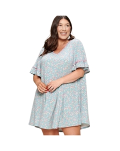 Весеннее платье-халат с цветочным принтом больших размеров, цвет sage Fashnzfab