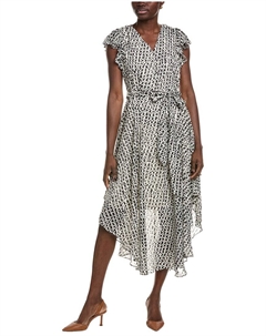 Платье миди с завязками на талии, белый Vince camuto