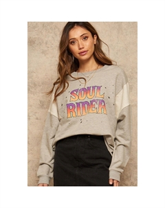 Свитшот с графическим принтом из французского трикотажа, цвет heather grey Fashnzfab