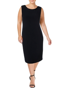 Плюс Женское Коктейльное Платье Без Рукавов С Кружевной Отделкой, темно-синий R&m richards