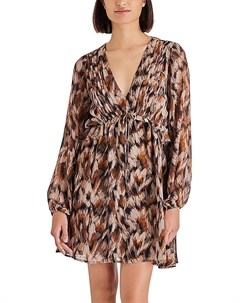 Женское мини-платье выше колена с принтом, цвет oak buff Steve madden