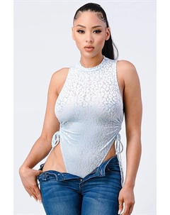 Боди Velvet Leopard с боковыми сборками Extreme Cut Fashnzfab