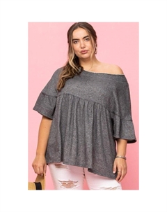 Однотонный французский пуловер с махровым плетеным верхом, цвет charcoal Fashnzfab