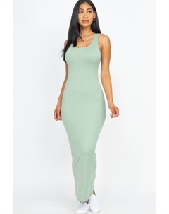 Женское однотонное базовое макси-платье, цвет green bay Fashnzfab