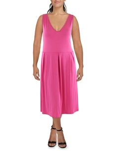 Плюс Женский Сарафан с V-образным вырезом и карманами, розовый 24seven comfort apparel