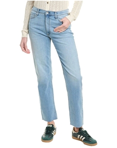 Джинсы Hattie Light Wash средней длины с эффектом потертости и кроем, синий Rag & bone