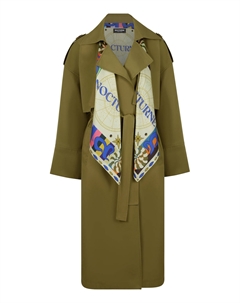 Двубортный тренчкот, оливково-зеленый Nocturne