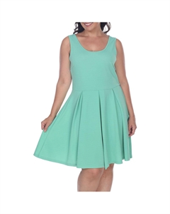 Плюс Женское вечернее короткое платье с расклешенным лифом White mark