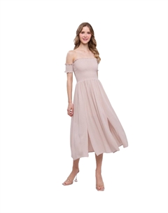 Струящееся платье с открытыми плечами, цвет natural Fashnzfab