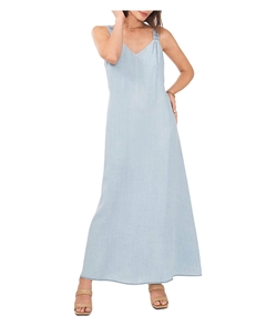 Женское длинное платье макси с разрезом, цвет artic surf Vince camuto