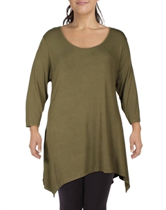 Плюс Makayla Женская струящаяся туника-топ, оливковый White mark