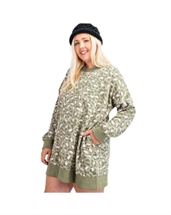 Платье из махровой ткани с леопардовым принтом Fashnzfab