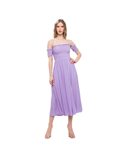 Струящееся платье с открытыми плечами, лавандовый Fashnzfab