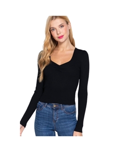 Свитер с гофрированным воротником-свитшотом, черный Fashnzfab