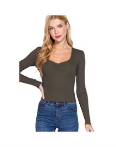 Свитер с гофрированным воротником-свитшотом, оливковый Fashnzfab