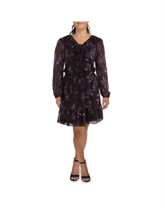 Женское платье-футляр со шнуровкой и оборками, коричневый/фиолетовый/мультиколор Lauren ralph lauren