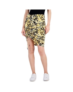 Женская мини-юбка выше колена с присборенными рукавами, желтый Hugo