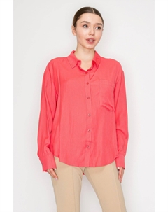 Женская льняная рубашка с воротником на пуговицах, цвет sunset Fashnzfab