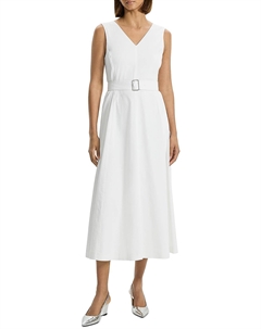 Женское льняное платье миди без рукавов, белый Theory