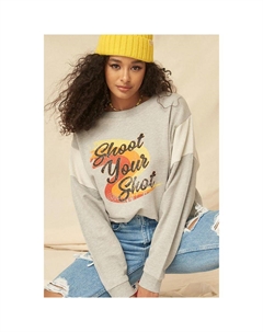 Свитшот с графическим принтом из французского трикотажа, цвет heather grey Fashnzfab