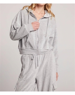 Толстовка с капюшоном Abilinee на молнии светло-серого цвета Chaser