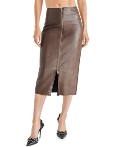 Женская юбка Hayes из искусственной кожи с тиснением миди, цвет dark espresso Steve madden