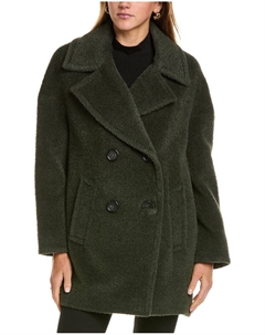 Пальто средней толщины из шерсти и смеси альпаки, зеленый Cinzia rocca icons