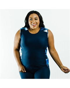 Женский купальник-топ Tankini Maya свободного кроя Plus, цвет navy wave/navy Calypsa