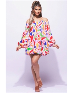 Платье-пузырь с открытыми плечами, розовый Fashnzfab