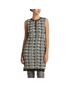 Женское шерстяное платье выше колена с расклешенным кроем, цвет honeydew/black multi St. john