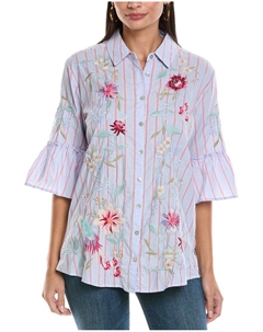 Туника с оборками на рукавах, синий Johnny was