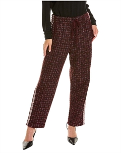 Прозрачные текстурные брюки, красный St. john