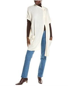 Пончо Luxe из шерсти и смеси кашемира, белый Brodie cashmere