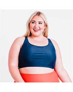 Женский бюстгальтер для плавания с вырезом-борцовкой, темно-синий Calypsa