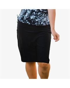 Женская юбка для плавания с высокой талией и длиной до колена с прикрепленными велосипедными шортами, черный Calypsa