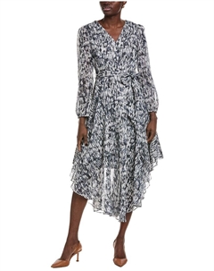 Платье миди с завязками на талии, серый Vince camuto